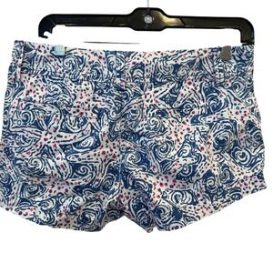 Lilly Pulitzer Women's Blue Pink White Swirl Print Shorts Size 2